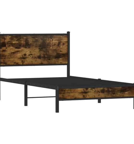 Metallbett ohne Matratze Räuchereiche 107x203 cm