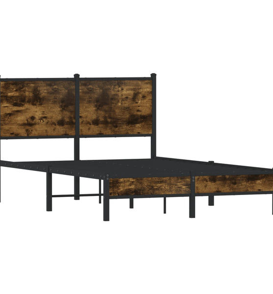 Metallbett ohne Matratze Räuchereiche 120x200 cm