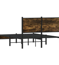 Metallbett ohne Matratze Räuchereiche 120x200 cm