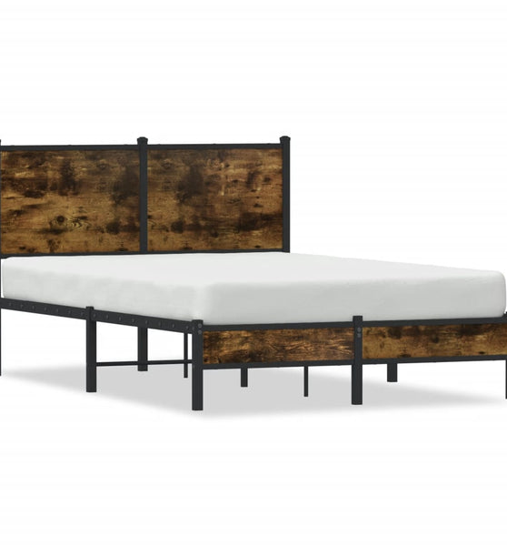 Metallbett ohne Matratze Räuchereiche 120x200 cm