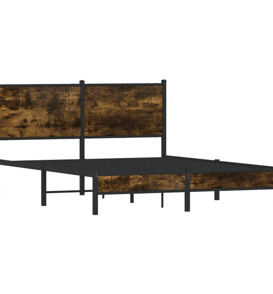 Metallbett ohne Matratze Räuchereiche 140x190 cm