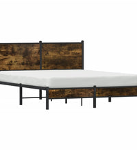 Metallbett ohne Matratze Räuchereiche 140x190 cm