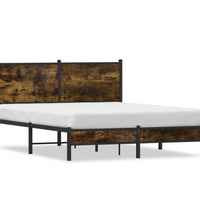 Metallbett ohne Matratze Räuchereiche 140x190 cm