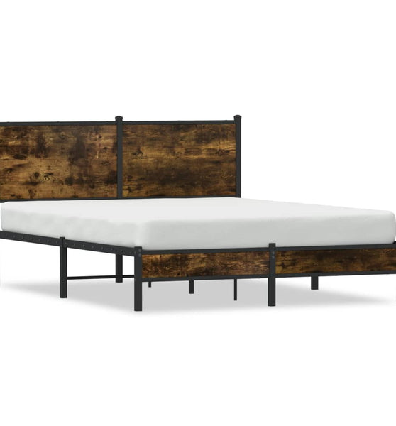 Metallbett ohne Matratze Räuchereiche 140x190 cm