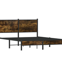 Metallbett ohne Matratze Räuchereiche 140x200 cm