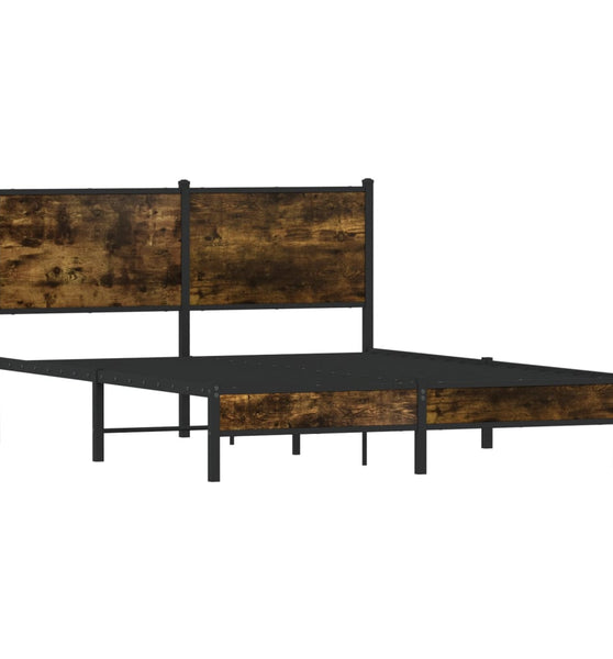Metallbett ohne Matratze Räuchereiche 140x200 cm