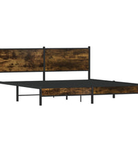 Metallbett ohne Matratze Räuchereiche 160x200 cm