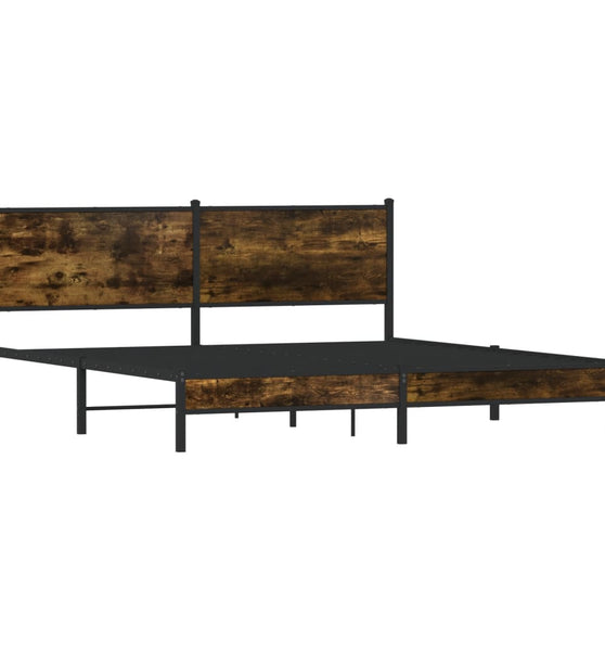 Metallbett ohne Matratze Räuchereiche 160x200 cm