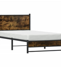 Metallbett ohne Matratze Räuchereiche 90x200 cm
