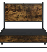 Metallbett ohne Matratze Räuchereiche 90x200 cm