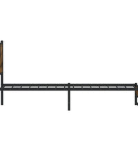 Metallbett ohne Matratze Räuchereiche 90x200 cm