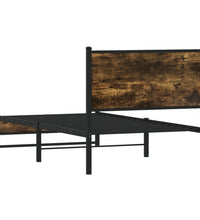Metallbett ohne Matratze Räuchereiche 90x200 cm