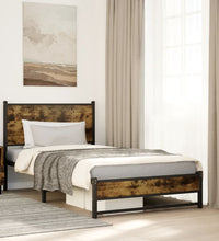 Metallbett ohne Matratze Räuchereiche 107x203 cm