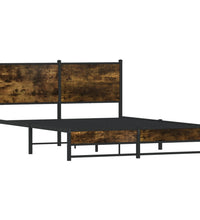 Metallbett ohne Matratze Räuchereiche 137x190 cm