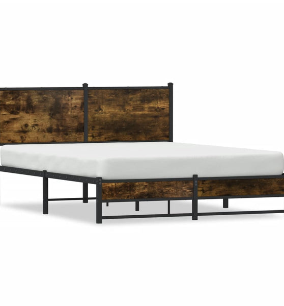 Metallbett ohne Matratze Räuchereiche 137x190 cm