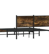 Metallbett ohne Matratze Räuchereiche 140x200 cm
