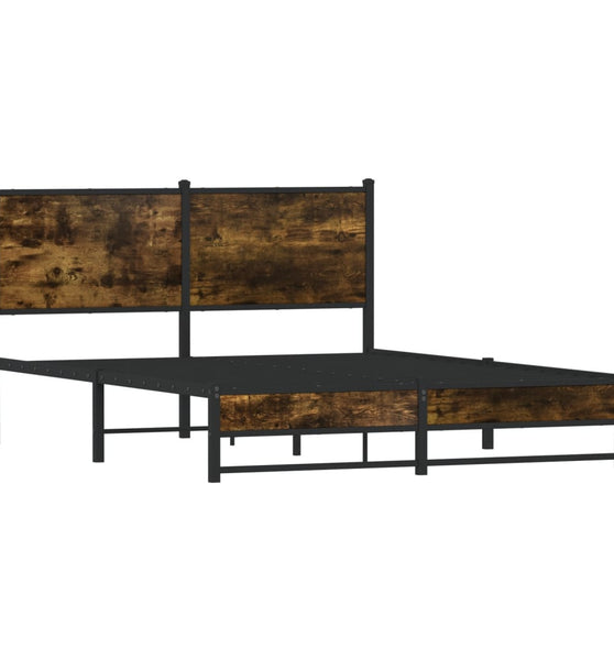Metallbett ohne Matratze Räuchereiche 150x200 cm