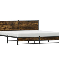 Metallbett ohne Matratze Räuchereiche 160x200 cm