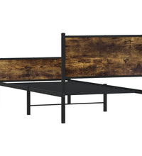 Metallbett ohne Matratze Räuchereiche 75x190 cm