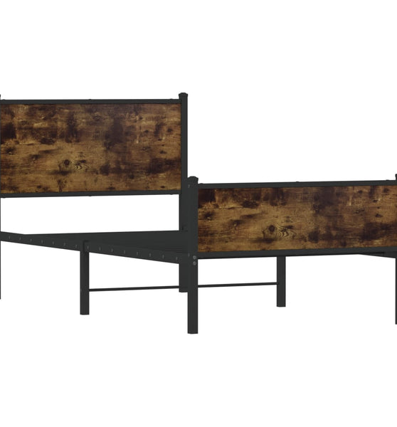 Metallbett ohne Matratze Räuchereiche 80x200 cm