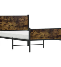 Metallbett ohne Matratze Räuchereiche 80x200 cm