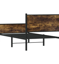 Metallbett ohne Matratze Räuchereiche 80x200 cm