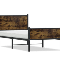 Metallbett ohne Matratze Räuchereiche 80x200 cm