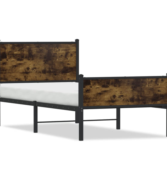 Metallbett ohne Matratze Räuchereiche 80x200 cm