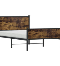Metallbett ohne Matratze Räuchereiche 100x200 cm