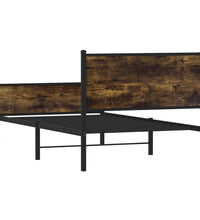 Metallbett ohne Matratze Räuchereiche 100x200 cm