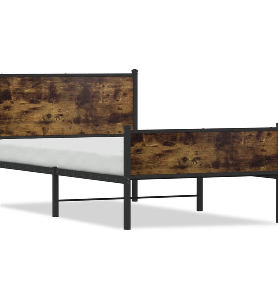 Metallbett ohne Matratze Räuchereiche 100x200 cm