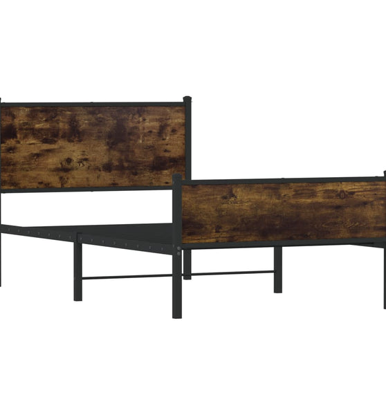 Metallbett ohne Matratze Räuchereiche 107x203 cm
