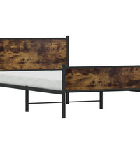 Metallbett ohne Matratze Räuchereiche 107x203 cm