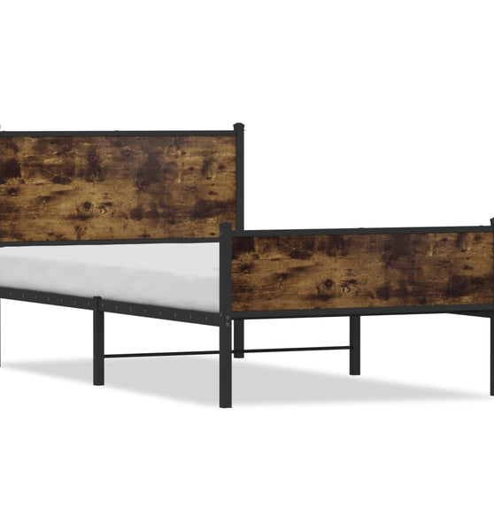 Metallbett ohne Matratze Räuchereiche 107x203 cm