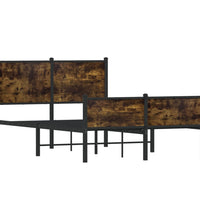 Metallbett ohne Matratze Räuchereiche 120x190 cm