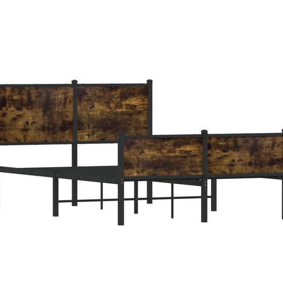 Metallbett ohne Matratze Räuchereiche 120x200 cm
