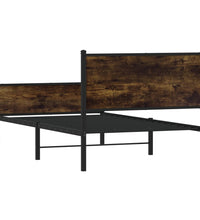 Metallbett ohne Matratze Räuchereiche 120x200 cm