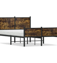 Metallbett ohne Matratze Räuchereiche 120x200 cm