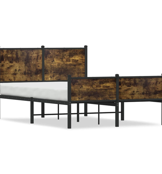 Metallbett ohne Matratze Räuchereiche 120x200 cm