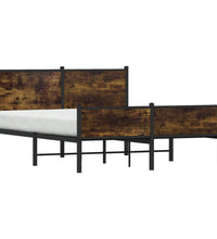 Metallbett ohne Matratze Räuchereiche 140x190 cm