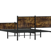 Metallbett ohne Matratze Räuchereiche 140x190 cm
