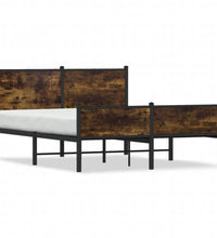 Metallbett ohne Matratze Räuchereiche 140x190 cm