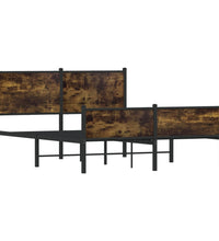 Metallbett ohne Matratze Räuchereiche 140x200 cm