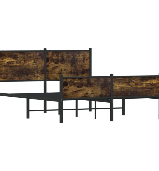Metallbett ohne Matratze Räuchereiche 140x200 cm
