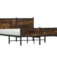 Metallbett ohne Matratze Räuchereiche 140x200 cm