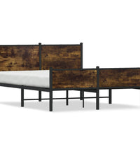 Metallbett ohne Matratze Räuchereiche 140x200 cm