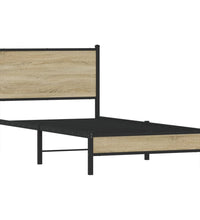 Metallbett ohne Matratze Sonoma-Eiche 75x190 cm