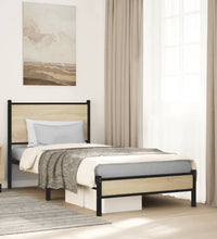 Metallbett ohne Matratze Sonoma-Eiche 75x190 cm