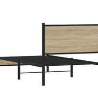 Metallbett ohne Matratze Sonoma-Eiche 75x190 cm