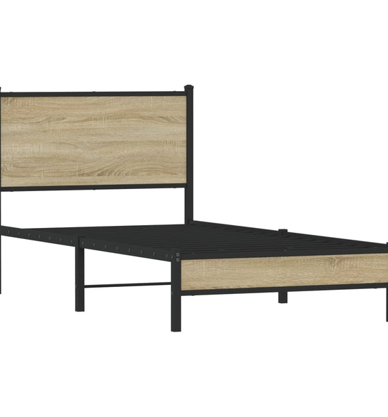 Metallbett ohne Matratze Sonoma-Eiche 90x190 cm